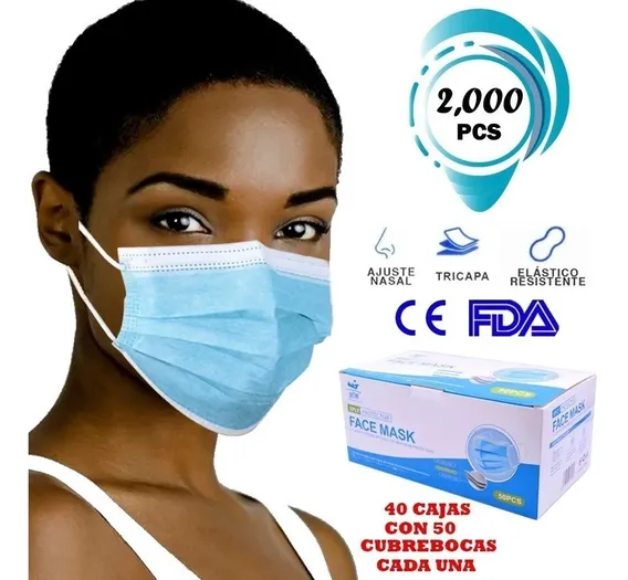 Tricapa 2000 Piezas Cubrebocas Tapaboca Termosellado 